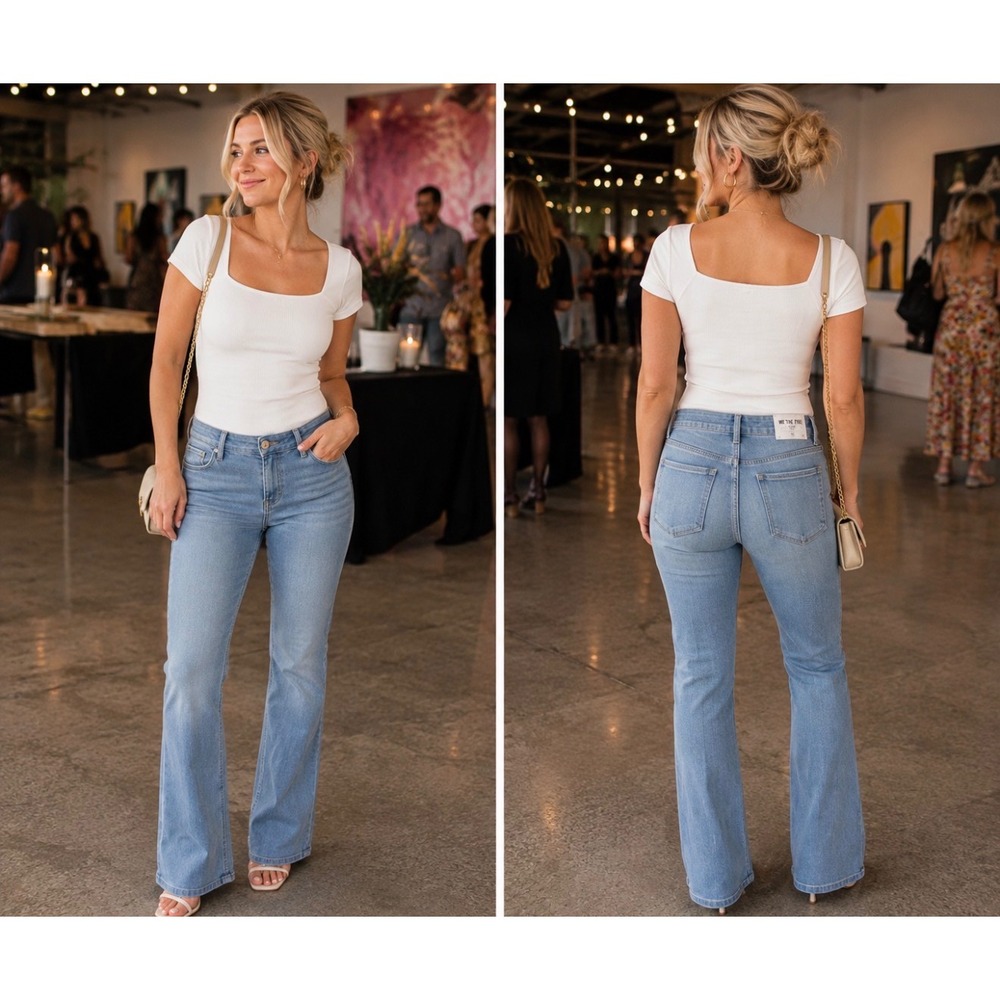 We The Free In My Feelings Mid Rise Crop Boot Jeans Light Wash Blue XS